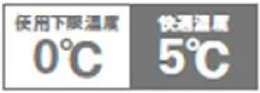 使用加減温度0℃／快適温度5℃