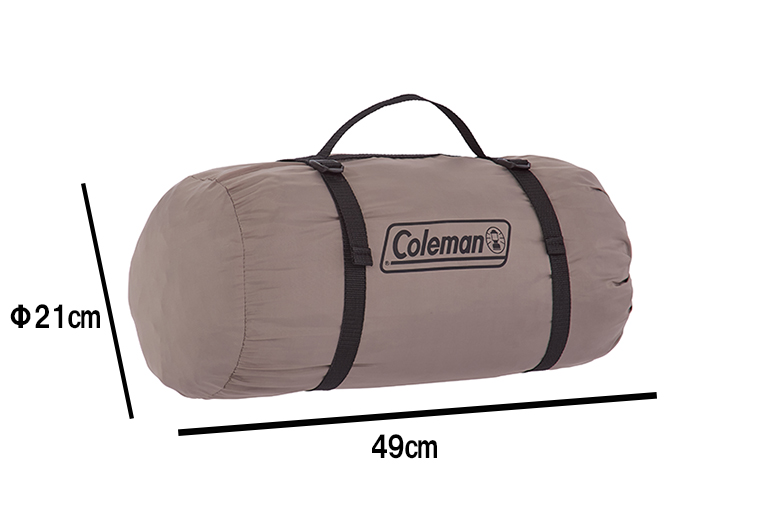 バイクにも積載しやすいコンパクト収納サイズ（約Φ21 × 49cm）