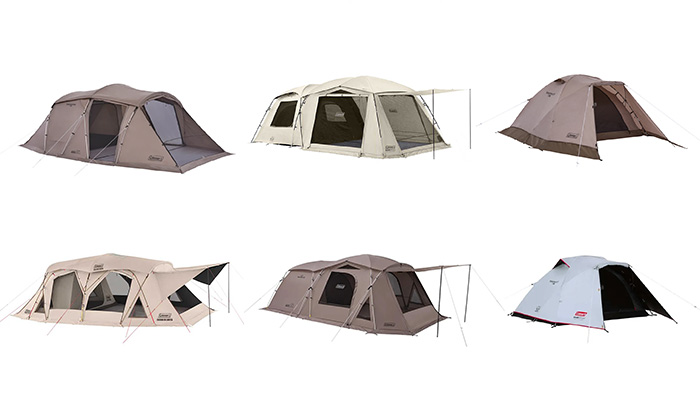 ファミリーキャンプにおすすめの2ルームテントからソロ・デュオで使えるテントまで豊富なラインナップです