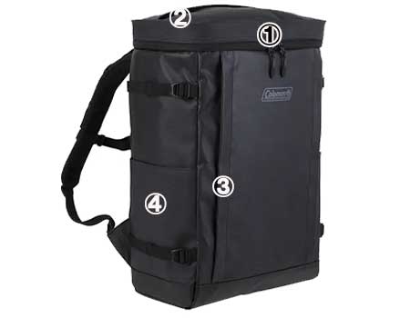 シールド35ヘザーブラック外側ポケット