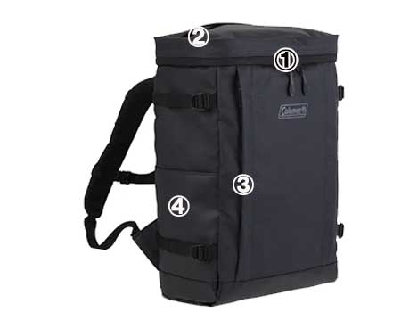 シールド25ヘザーブラック外側ポケット