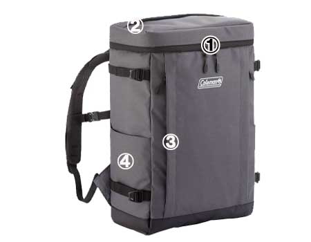 シールド30グレーブラック外側ポケット