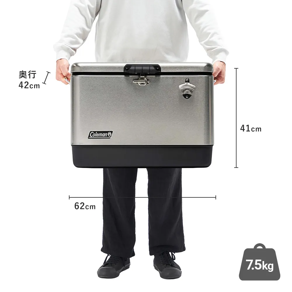 54QTステンレススチールベルトクーラー(シルバー)