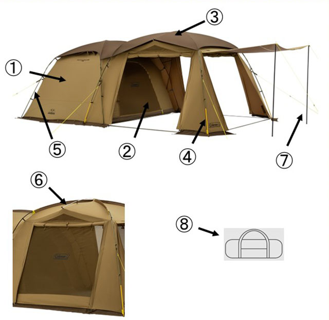 タフスクリーン2ルームTX/MDX用リアポール（寝室側）の通販｜キャンプ 