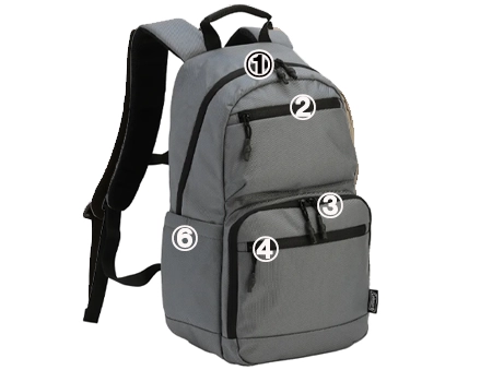 アトラス22グレー外側ポケット