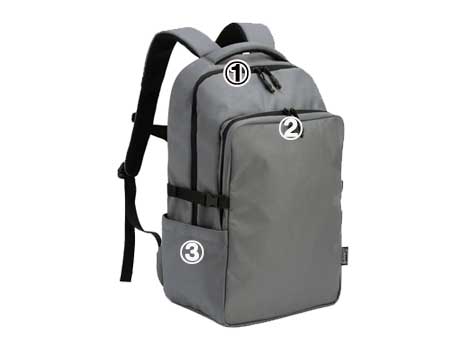 アトラス28グレー外側ポケット