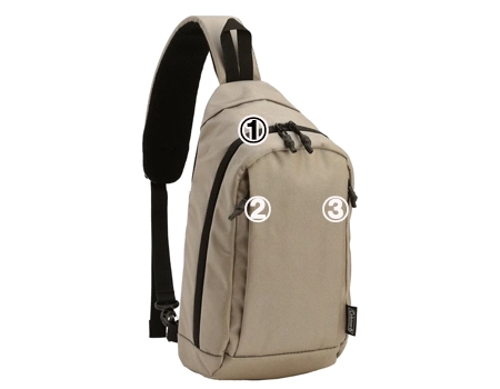 アトラスマルチスリングバッググレージュ外側ポケット