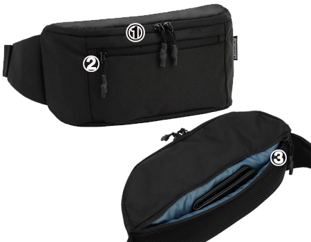 アトラスマルチウェストブラック外側ポケット