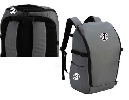 アトラス30グレー外側ポケット