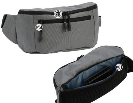 アトラスマルチウェストグレー外側ポケット