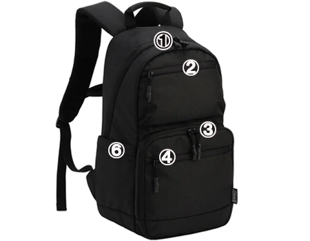 アトラス22ブラック外側ポケット