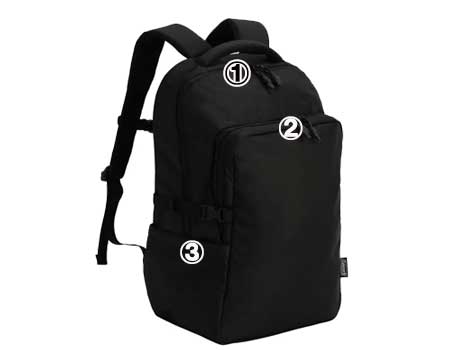 アトラス28ブラック外側ポケット