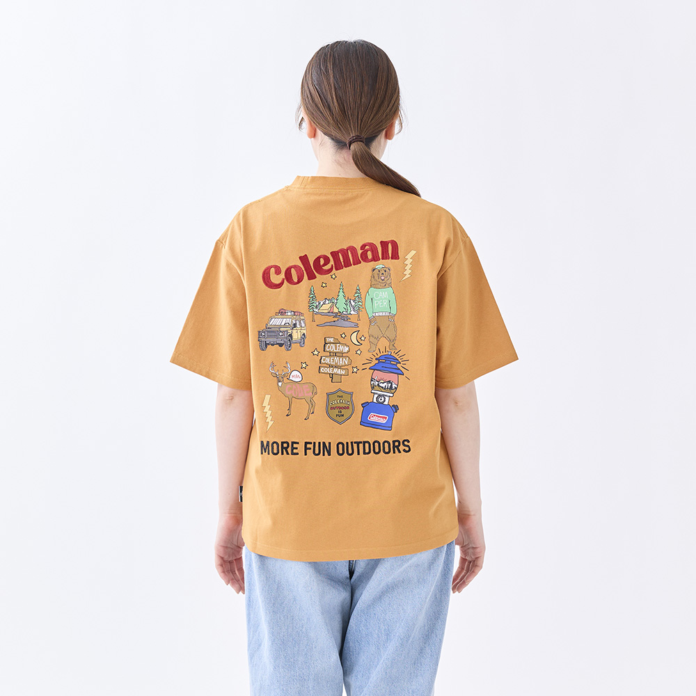 Tシャツ キャンププリント（ベージュ）