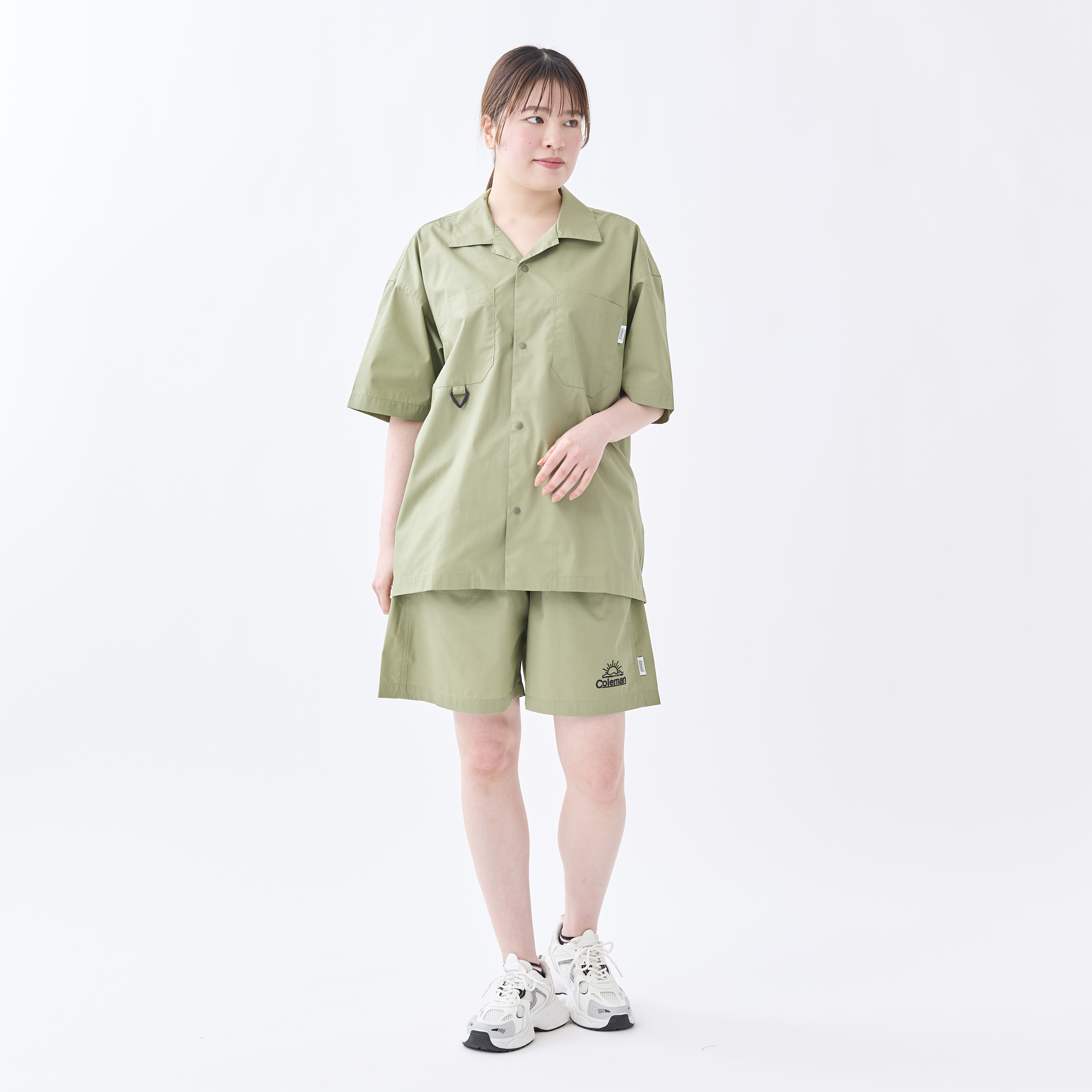 ゼロテックス オープンカラーシャツ（カーキ）