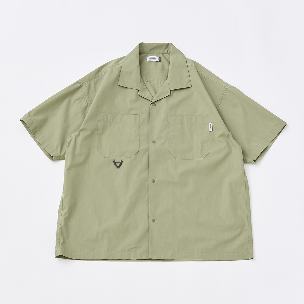 ゼロテックス オープンカラーシャツ（カーキ）