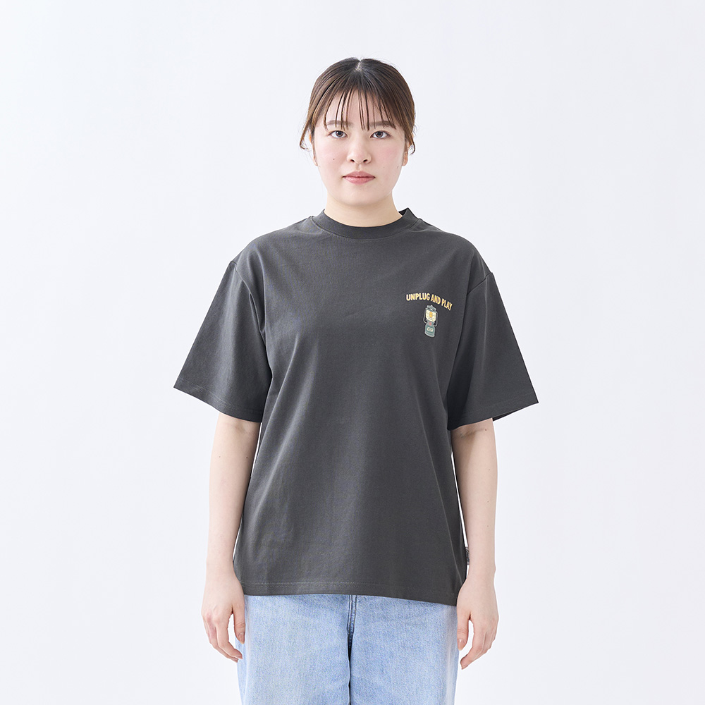 Tシャツ ギアプリント（チャコールグレー）