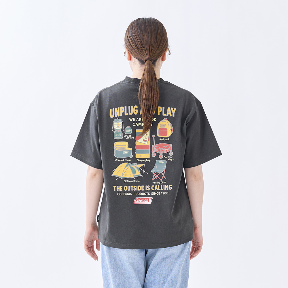 Tシャツ ギアプリント（チャコールグレー）