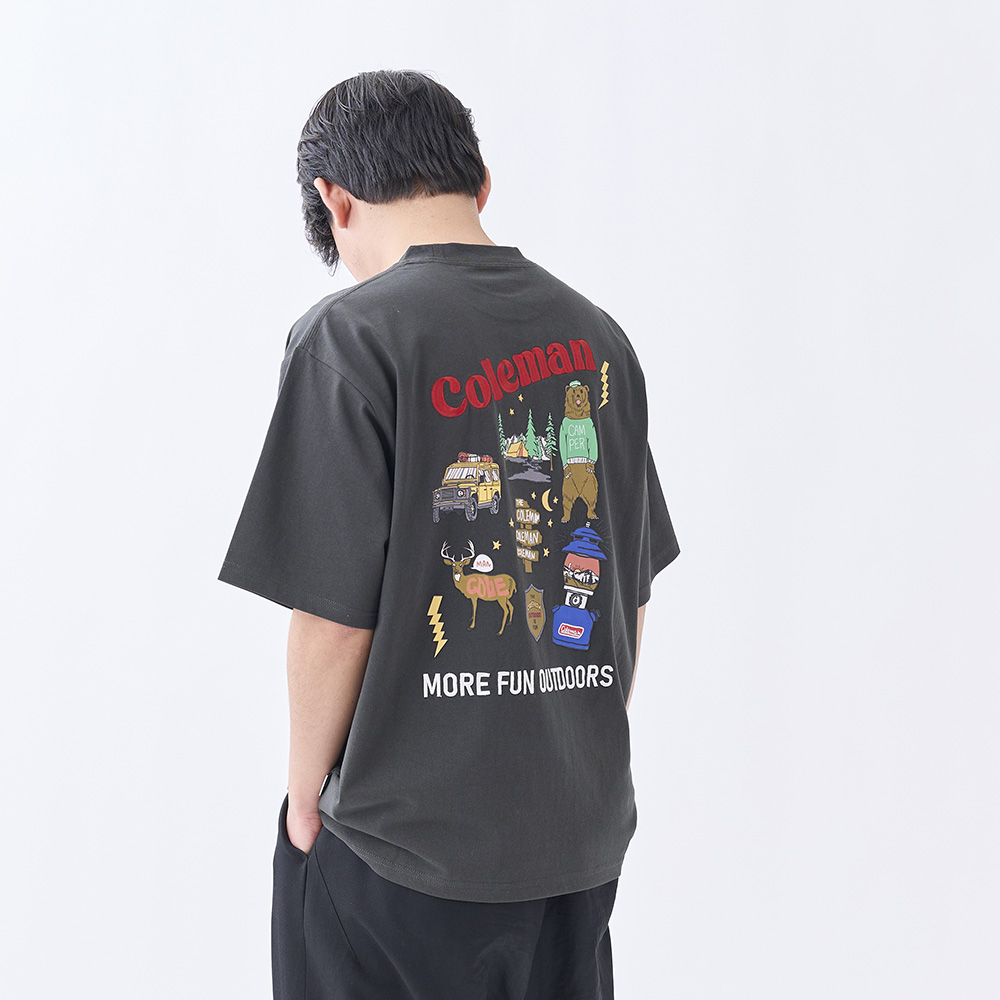Tシャツ キャンププリント（チャコールグレー）