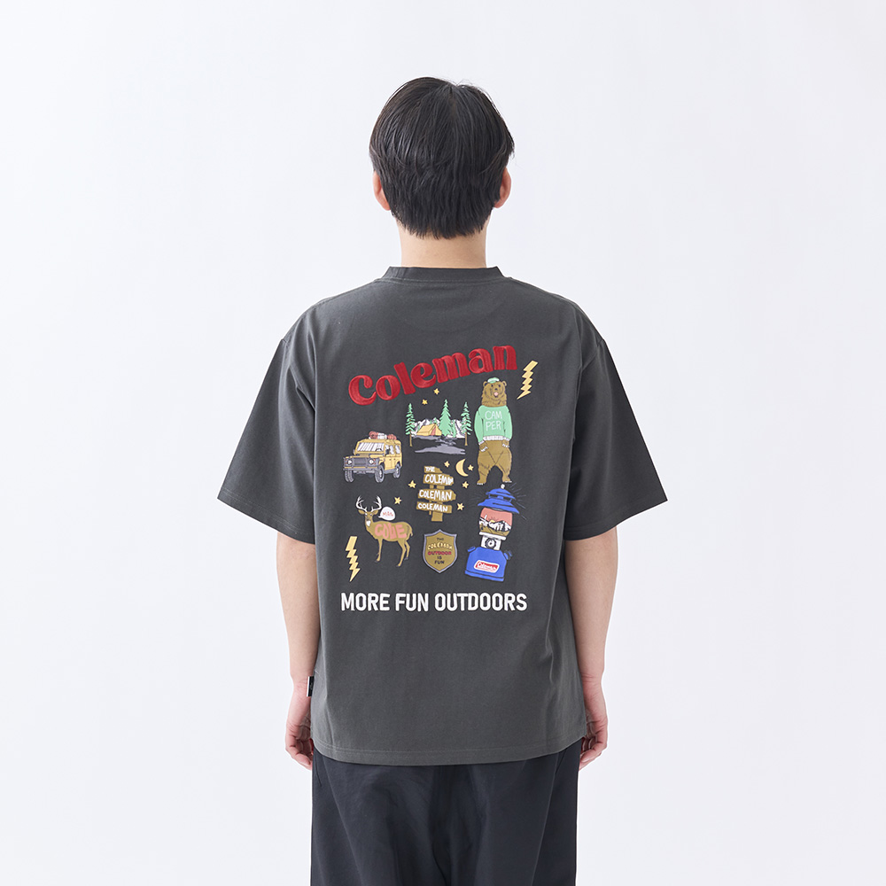Tシャツ キャンププリント（チャコールグレー）