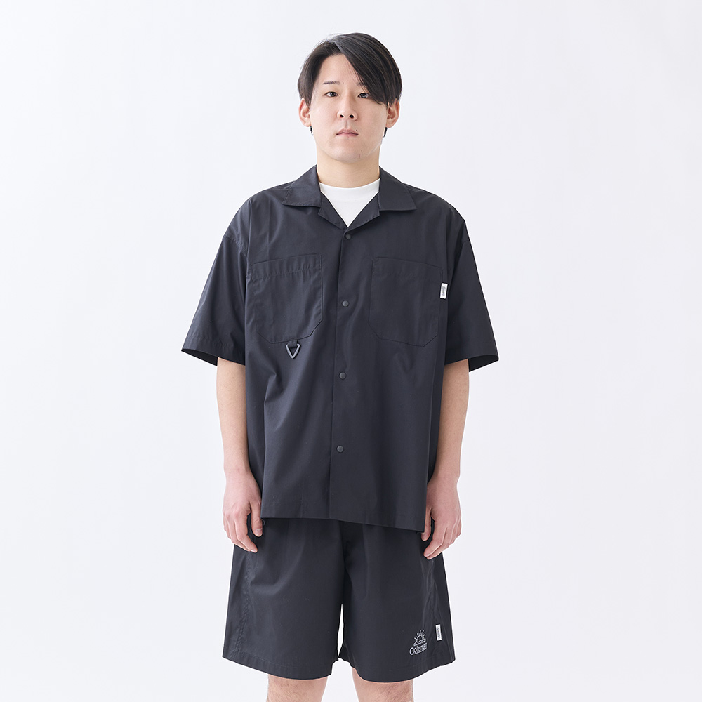 ゼロテックス オープンカラーシャツ（ブラック）