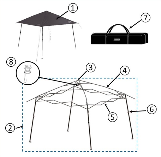 ⑥インスタントバイザーシェードⅣ スクリーンハウス/L DR用レッグフレーム
