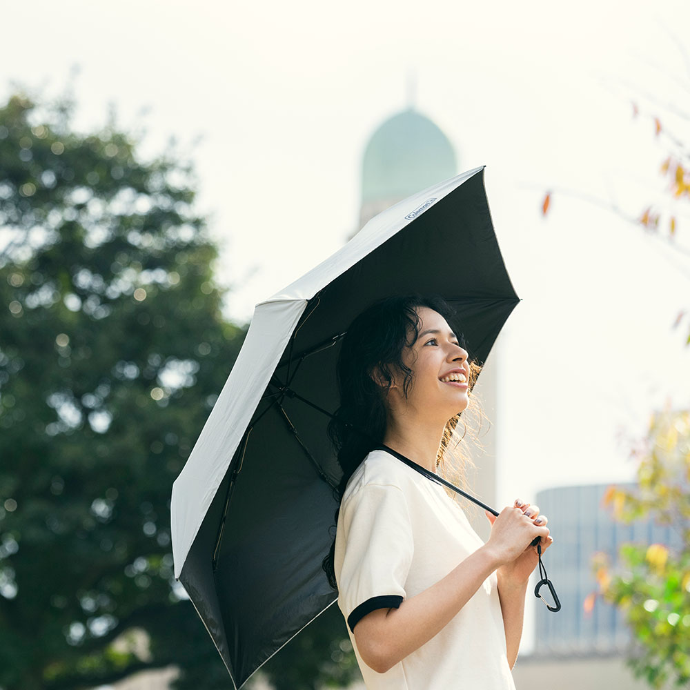 【母の日5月10日お届け】ギフトボックス入り晴雨兼用日傘モバイルシェード 55DR ライト（アイスグレー）