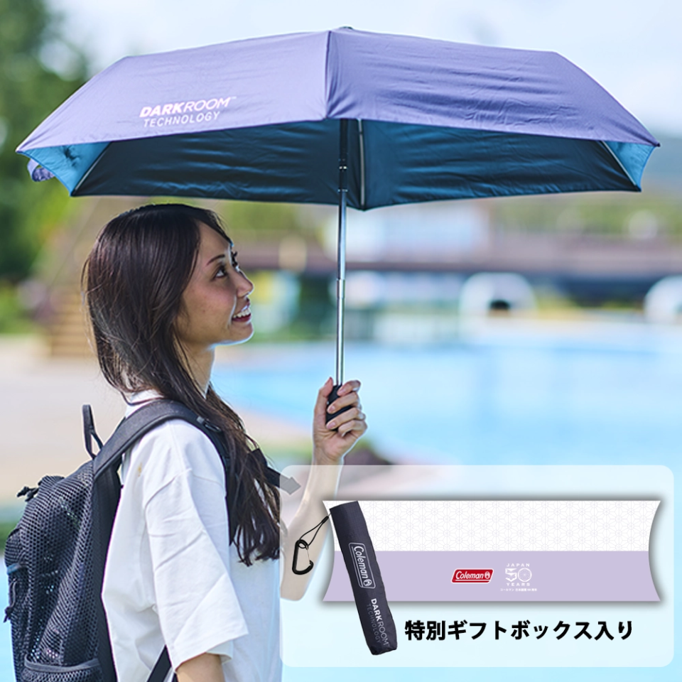 【母の日5月10日お届け】ギフトボックス入り 晴雨兼用日傘モバイルシェード 55DR ライト（ネイビー）