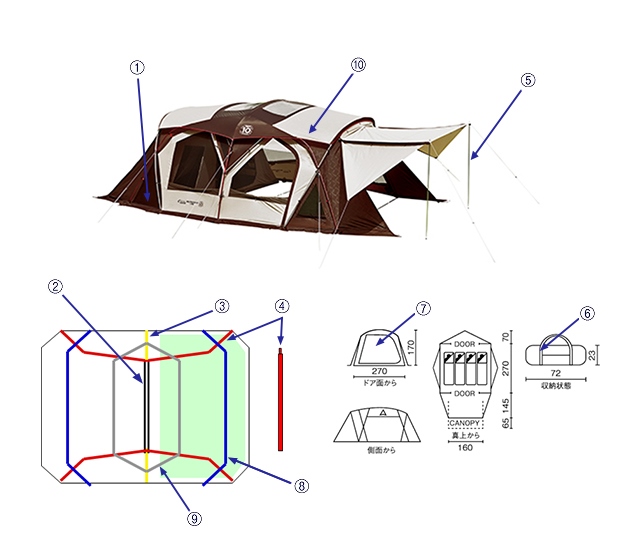 ウェザーマスター(R)ワイド2ルームコクーンリミテッド用センターサイドポールの通販｜キャンプ用品のコールマン【公式】オンラインショップ |  アウトドア用品・キャンプ用品のコールマン【公式】オンラインショップ