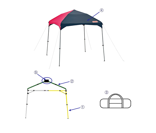 コールマン イージーキャノピーST II/220 用ルーフフレーム（1pcs入り