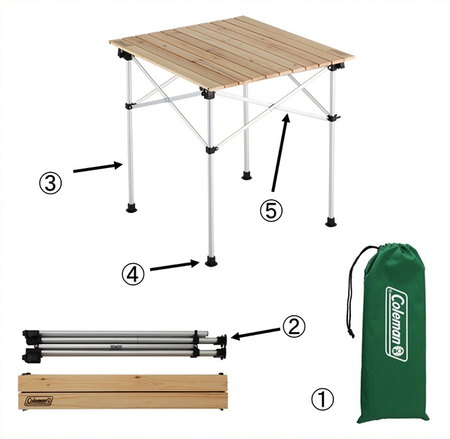 Coleman　コールマン　ウッドロールテーブル