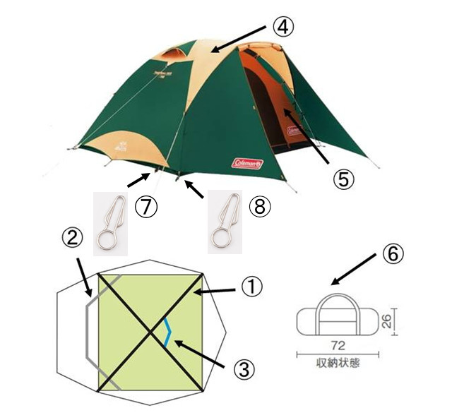 タフドーム /3025（グリーン）用インナーテントの通販｜キャンプ用品の 