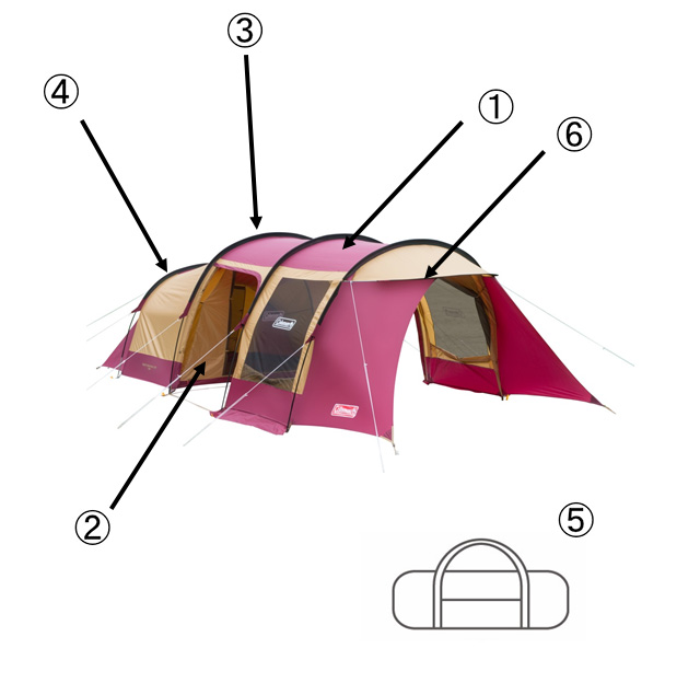 【限定】コールマン テント トンネル2ルームハウス/LDX バーガンディ