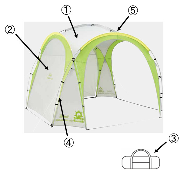コールマン ドームシェルター/300サイドウォール付 用リッジポール（1