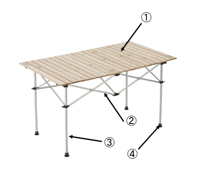 ナチュラウウッドロールテーブル/120用天板セットの通販｜キャンプ用品 