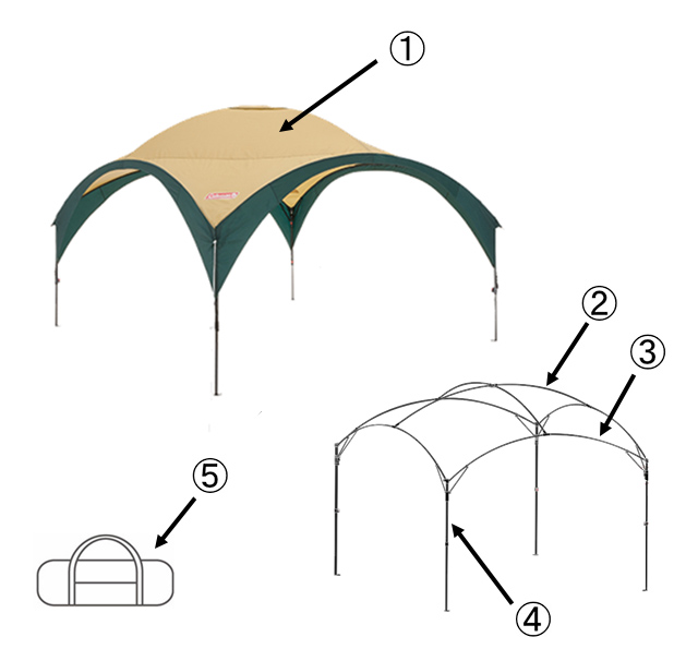 パーティーシェードDX/360（グリーン/ベージュ）用キャリーバッグ/360の通販｜キャンプ用品のコールマン【公式】オンラインショップ | アウトドア 用品・キャンプ用品のコールマン【公式】オンラインショップ