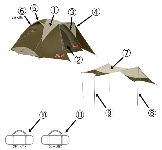 Coleman テント　タフワイドドーム　Ⅳ/300とヘキサタープ　コールマン