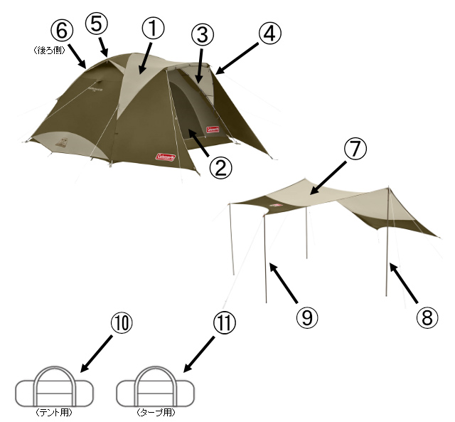 タフワイドドームIV/300 ヘキサタープセット（オリーブ/サンド）用キャリーケース（タープ）の通販｜キャンプ用品のコールマン【公式】オンラインショップ  | アウトドア用品・キャンプ用品のコールマン【公式】オンラインショップ