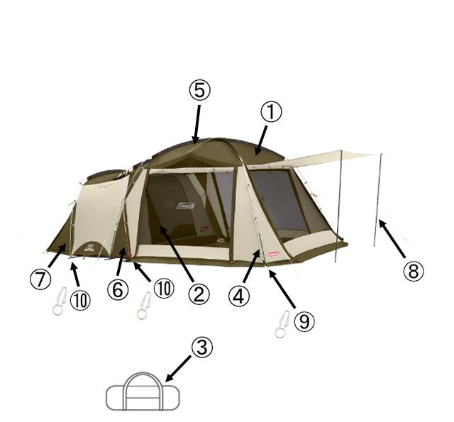 コールマン　タフスクリーン2ルームハウス＋&2ルームハウス専用インナー&グランド