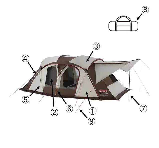 4S ワイド 2ルーム カーブ用ミドルポール（シルバー/ゴールド）1本