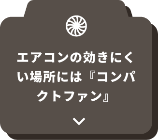 エアコンの効きにくい場所には『コンパクトファン』