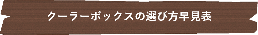 クーラーボックスの選び方早見表